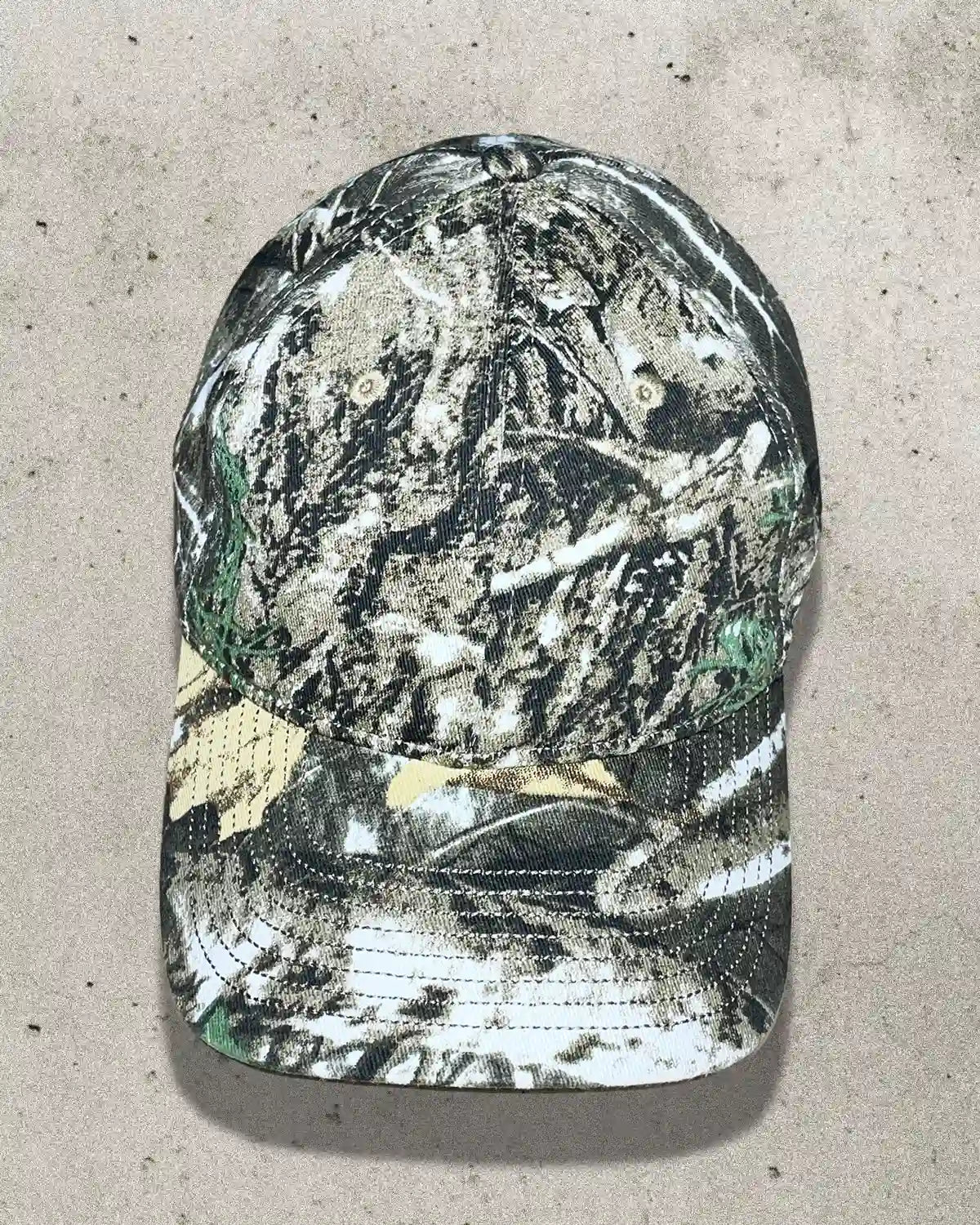 Front view of Bullyboy Blank Cap in camo with clean crown and no artwork