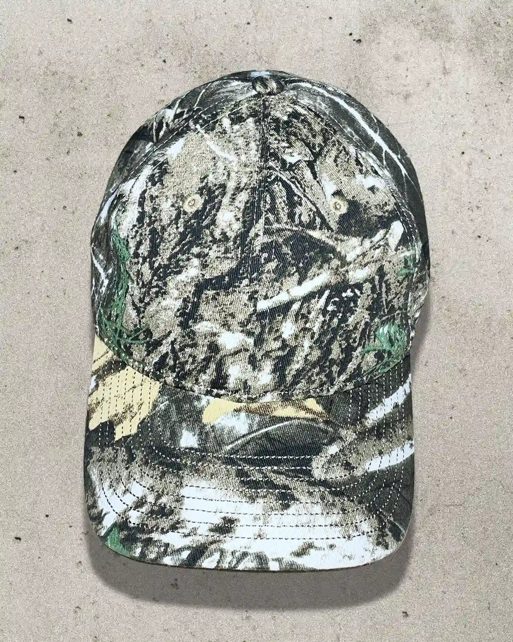 Front view of Bullyboy Blank Cap in camo with clean crown and no artwork