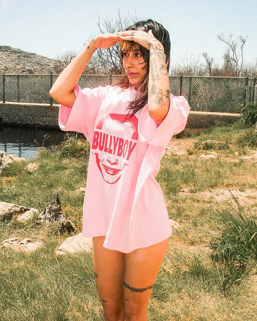 Faces Oversized Boxy Tee - PINK