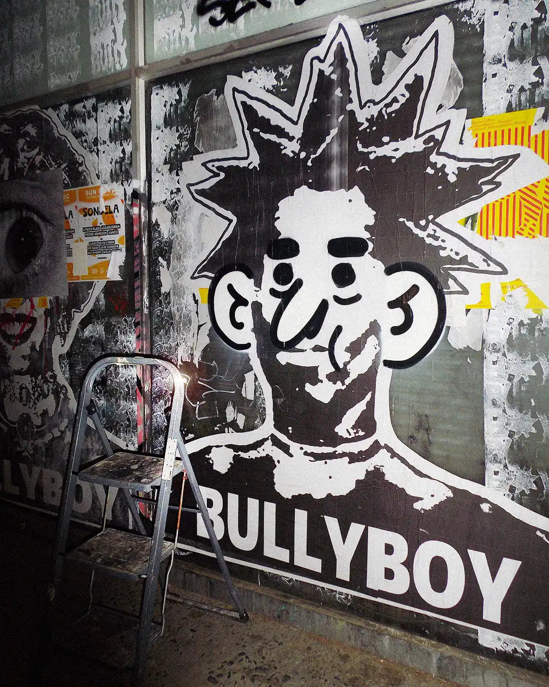 An edgy editorial of the Bullyboy x Bushy Wopp collab guerilla marketing stunt 
