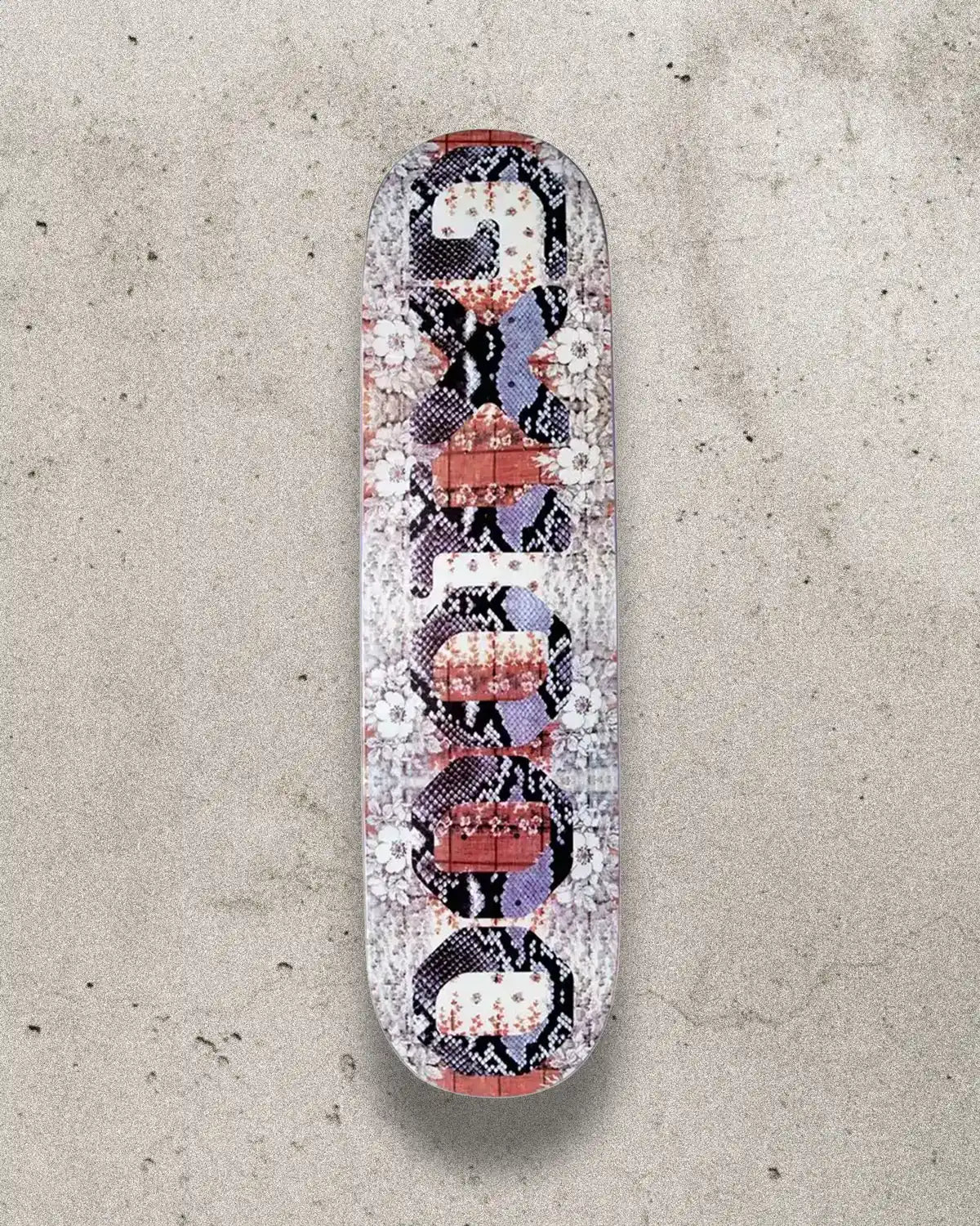 Skateboard deck with the GX1000 OG Black and White Scales design in size 8.125.