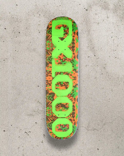 Skateboard deck featuring the GX1000 OG Tropical design in size 8.25.