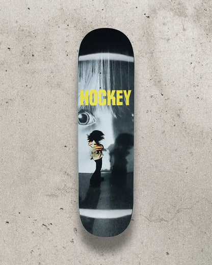 Skateboard deck featuring the Hockey Imbalance graphic in size 8.44.